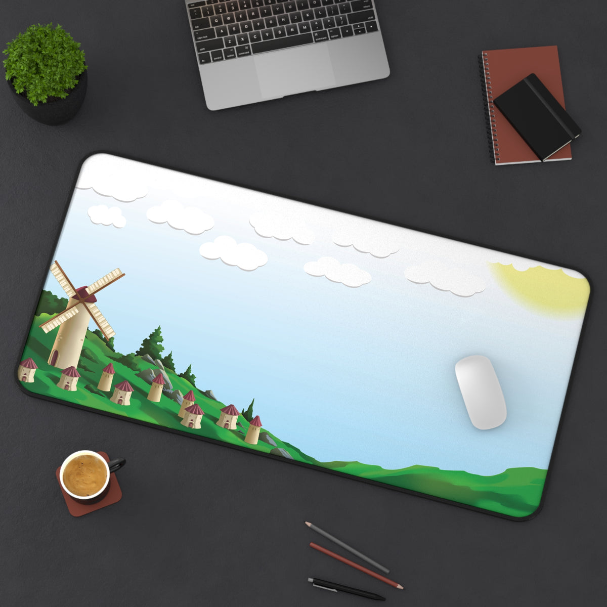 Windmill Village Desk Mat